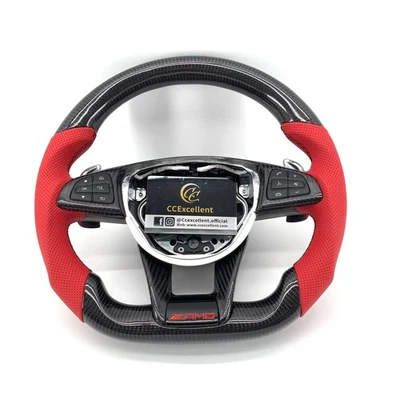 For 2015-2018 Mercedes Benz AMG GT C300 GLC C63s C43 W205 Carbon Steering Wheel - Image 1 of 4