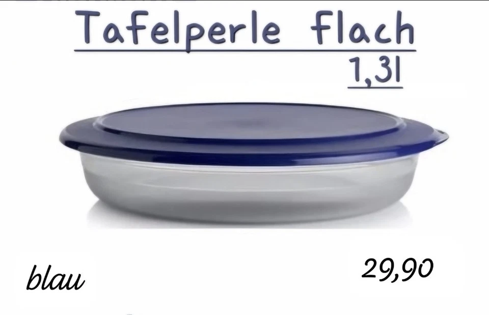 Tupperware Tafelperle 1,3l Blau Flach Servierschale - Bild 1 von 1