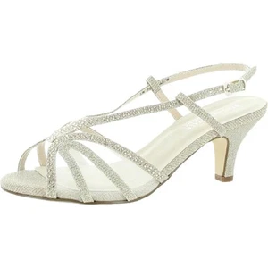 Benjamin Walk Womens Clara Gold Dress Sandals Shoes 8.5 Wide (C,D,W) BHFO 6410 - Picture 1 of 2