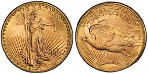 1911-D $20, Double Eagle. PCGS MS65+ Saint-Gaudens Denver IGWT KM 131 - Picture 1 of 2