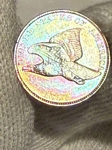 1857 FLYING EAGLE CENT AU++ High Grade Toned - Picture 1 of 2