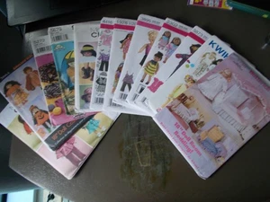Lot 12 Uncut Sewing Patterns Clothes Accessories 18" Dolls American Girl Battat  - Picture 1 of 24