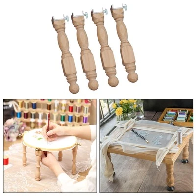 4x Embroidery Hoop Lifter Heighten Legs Holder Wood for Cross Stitch Sewing - Image 1 of 4