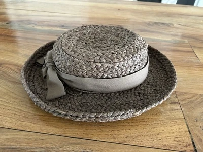 Helen KAMINSKI Australia Rafia Texturizado Natural Ala de Paja Sombrero Playa Marrón Foto 1 de 4