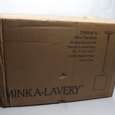 Mini iluminación de techo colgante Minka Lavery 1 luz 60 vatios bronce pintado Foto 1 de 4