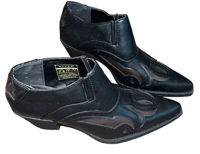 Roper Sarah TooledInLay Ankle Boot Black Brown Size 7.5 M NEW western bootie - Image 1 of 4