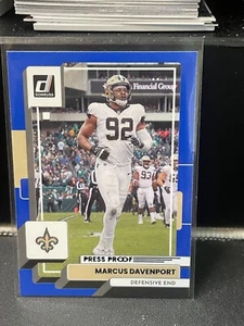 2022 Donruss #250 MARCUS DAVENPORT BLUE PRESS PROOF NEW ORLEANS SAINTS - Picture 1 of 1