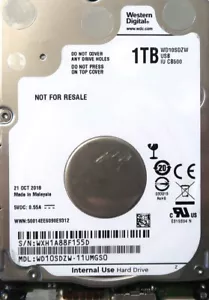 Western Digital WD10SDZW-11UMGS0 21OCT2018 (WXH1) Malaysia 1.0TB USB - Picture 1 of 1