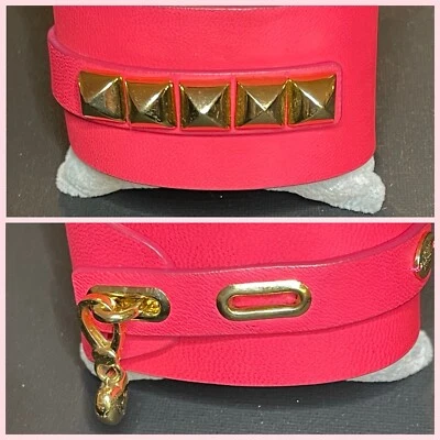 JUICY COUTURE - Pulsera envolvente de cuero rosa dorado herrajes Foto 1 de 4