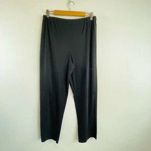 Marina Rinaldi Max Mara Size 16 XL 21 Black Wool Pants Italian Designer - Picture 1 of 12