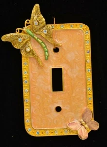 Kirks Folly Enchanting Home Collection Light Switch Plate Butterfly Glitter RARE - Picture 1 of 6