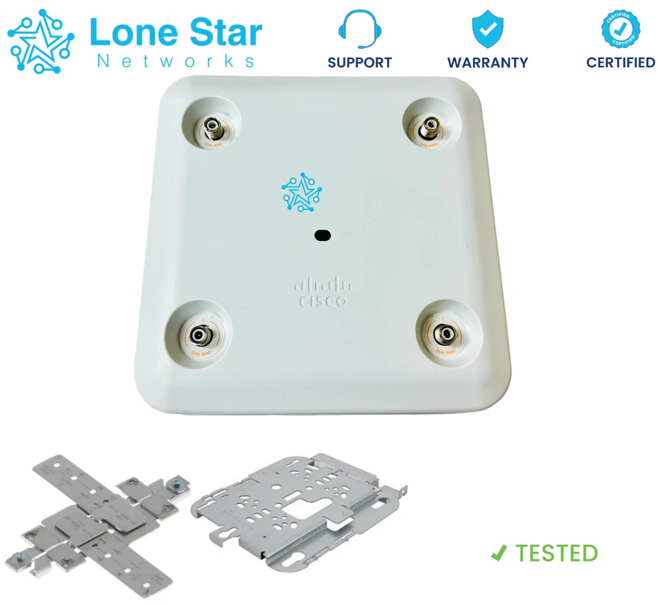 Cisco AIR-AP3802E-B-K9 Access Point 802.11ac 2.4/5 GHz w/ Rack Mount+Trail - Image 1 of 1