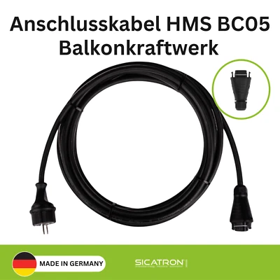 SICATRON Anschlusskabel Balkonkraftwerk HMS BC05 auf Schuko Solar Wechselrichter 3-20M