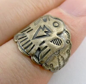 Anello Thunderbird Pacific Jewelry Company Southwestern in argento sterling misura 4,5 - Foto 1 di 14