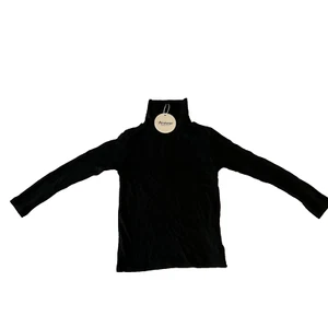 Arshiner Long Sleeve Turtleneck Sweatshirt Girls Size 4-5 Black Stretch Ribbed - Picture 1 of 16