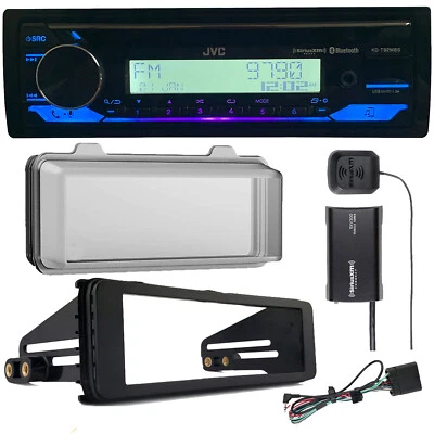 JVC Single DIN USB AUX Stereo CD Receiver, Cover, Install Kit, SiriusXM Tuner - Image 1 of 4
