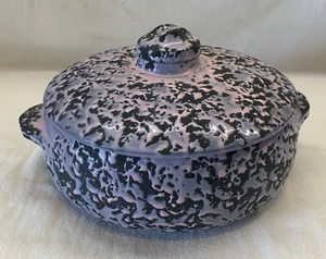 Vintage MCM McCoy Keramik Deckel Kasserolle Servierschale Rosa Lava Struktur - Bild 1 von 8