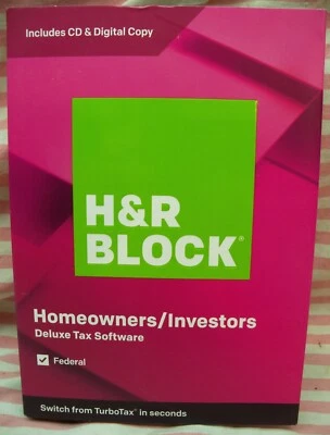 HR H&R Block Home Owners Investors Federal Only 2019 Tax Software Sealed New H R - Image 1 of 4