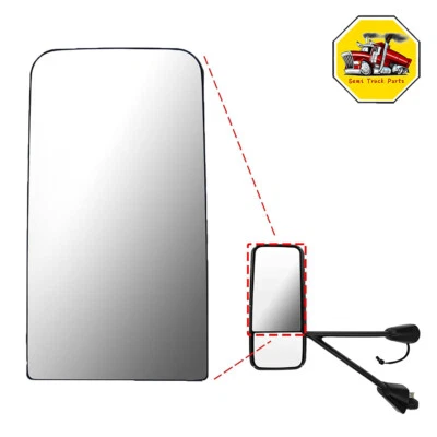 Espejo principal superior de vidrio con calefacción para Kenworth T600 T660 T2000 T800 Peterbilt 387 Foto 1 de 4