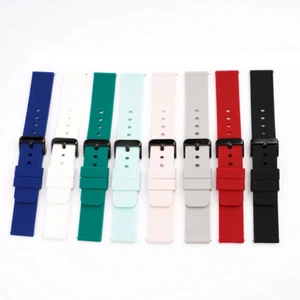 12mm 14mm 16mm 18mm 20mm Strap Silicone Bracelet Belt Watch Band Quick Release - Picture 1 of 22