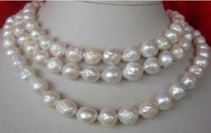 18" 25" 36" 50" 8-10mm Natural South Sea White Baroque Edison Pearl Necklace - Picture 1 of 4