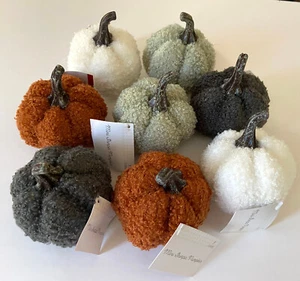 NEW Set of 8 Mini Sherpa Pumpkins Thanksgiving Fall Autumn Decor Target 2022 - Picture 1 of 8