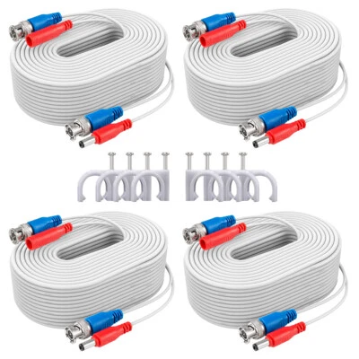 SANNCE ANNKE 4X 30m BNC cable de vídeo 100 pies DC cable de vídeo CCTV DVR cámara de vigilancia