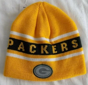 Green Bay Packers Gold YOUTH Stocking or Beanie Cap - Picture 1 of 2