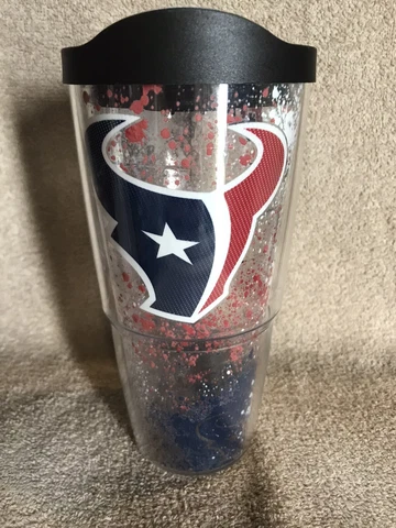 TERVIS HOUSTON TEXANS 24oz DOUBLE WALL TUMBLER WITH LID PAINT SPLATTER  DESIGN Cover