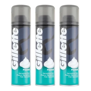 Gillette Classic Sensitive Skin Shaving Foam 200 ml Pack Of 3 - Picture 1 of 6