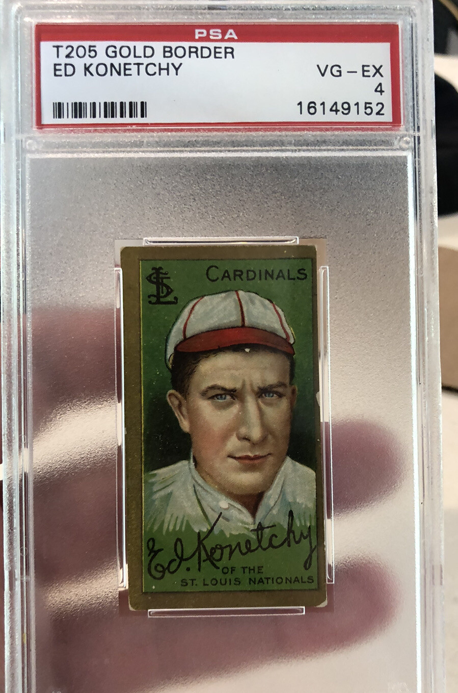 1911 T205 Ed Konetchy PSA 4 VG-EX St. Louis Cardinals 🚩Honest Long Cut 🚬