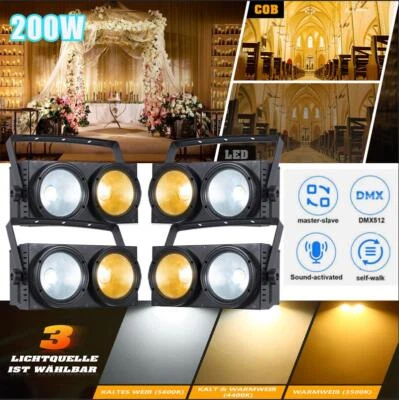 Cool + Blanco Cálido COB Par Luz LED DMX Escenario Rendimiento Cara Boda Iluminación Foto 1 de 4