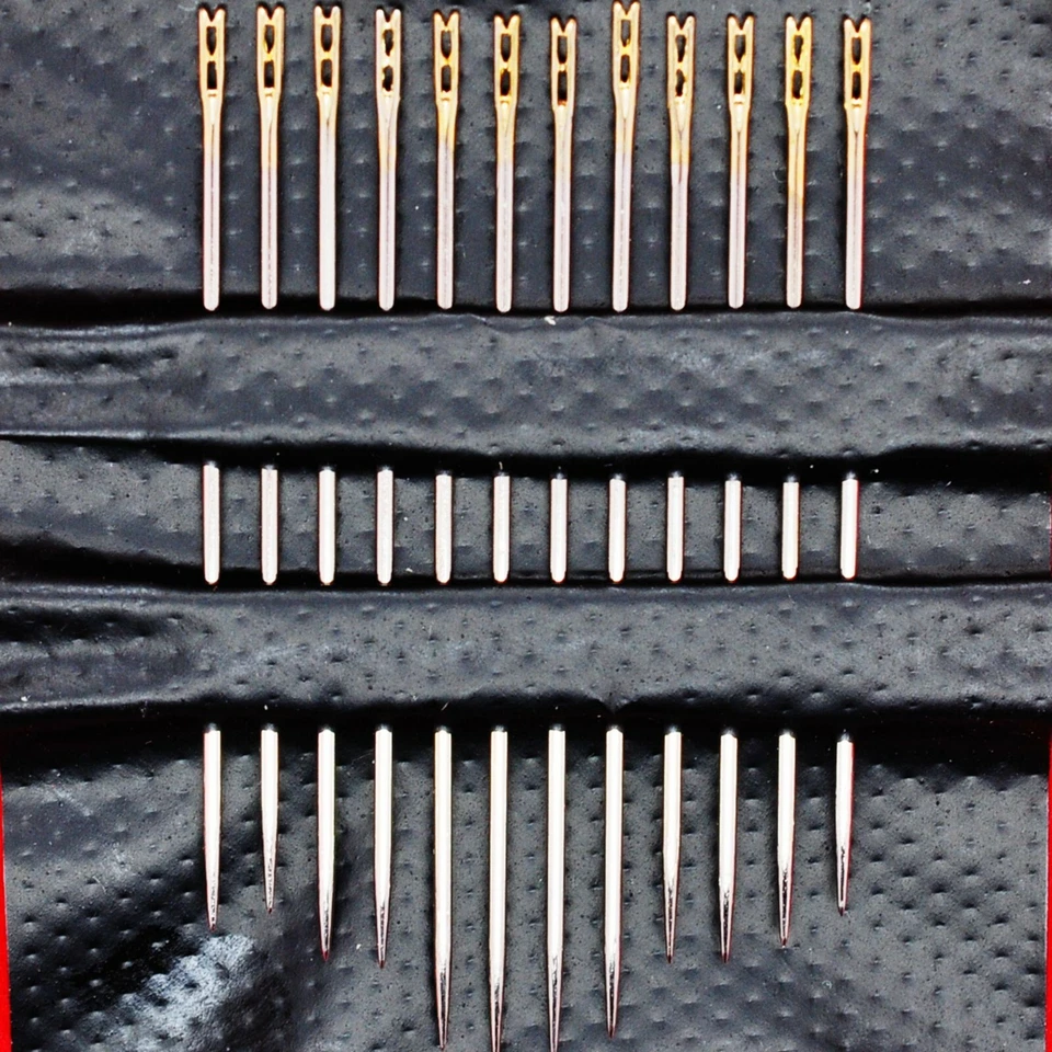 12 Self Threading Sewing Needles Easy Thread - 3 Different Assorted Size Beading - Image 1 of 1