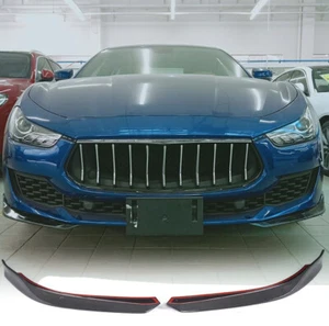Kit de carrocería divisor de parachoques delantero de carbono real apto para Maserati Ghibli 2018 2019 - Imagen 1 de 14