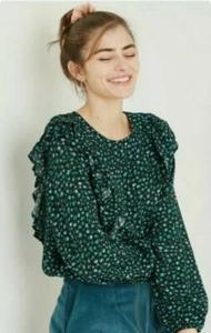 NWOT Womens Wild Fable Floral Print Long Sleeve Ruffle Blouse XS, S, XL or XXL - Picture 1 of 4