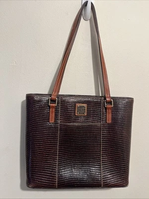 Bolso Shopper DOONEY & BOURKE Marrón Lagarto Repujado Lexington Monedero Carrera Preppy Foto 1 de 4