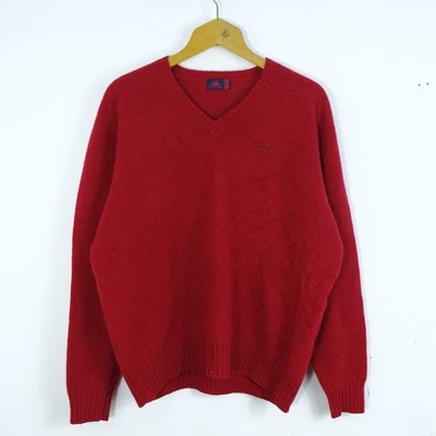Kappa Maglione Uomo Taglia XL Lana Rosso Invernale Comodo Casual Moderno Logo - Immagine 1 di 4