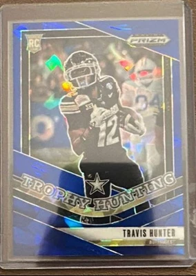 2025 Panini Prizm Draft Picks Travis Hunter Blue Cracked Ice /149 - Imagem 1 de 2