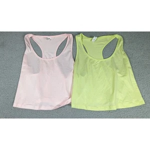 Yogalicious Tank Top Womens Size XL Pink and Yellow Athletic Tank Tops - 2 Pack - Picture 1 of 9