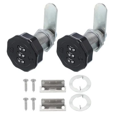 2x 1-3/16 "Kombinationsschrank Cam Lock Zylinder Passwort Codeschloss Schwarz - Bild 1 von 4