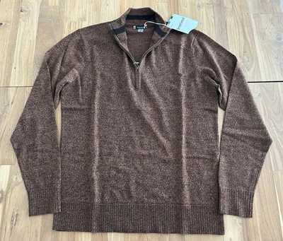 SMARTWOOL Cardamom Heather Merino Wool Blend Kiva Ridge Half Zip Sweater Small - Image 1 of 4