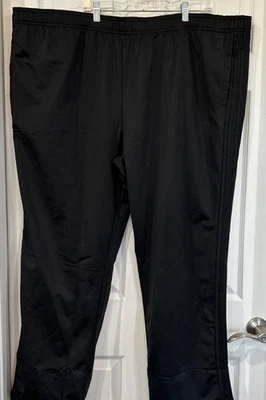 Pantalones deportivos Adidas para hombre 5XL 3 rayas negros de punto tricot Foto 1 de 4