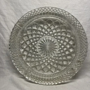 Vintage Anchor Hocking Wexford Pattern Ashtray Large Round Pressed Glass 8 1/2" - Picture 1 of 4