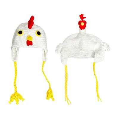 Chicken Headwear Knitted Turkey Caps for Thanksgiving Celebration Winter Wear - Image 1 of 4