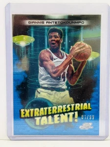 2023-2024 Topps Chrome Giannis Antetokounmpo Extraterrestrial Talent Blue /99 NM - Bild 1 von 2