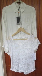 White Size 8 Baukjen Shirt (NWT) and Oeuver Sheer T-Shirt (Good Cond) - Picture 1 of 23