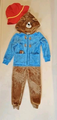 Paddington Bear Dress Up Costume All-in-One Outfit Age 4-5 Years With Hat - Image 1 of 4