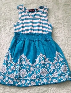 Vestido niños niñas talla 4T. Rayas azules y blancas - Imagen 1 de 2