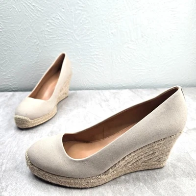 J. Zapatos sin cordones Crew alpargata con cuña color tostado minimalista plataforma preparados 9,5 Foto 1 de 4