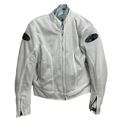 Joe Rocket Womens Large White  Mesh Padded Full Zip Moto Bike Jacket Rocket Girl - Image 1 of 4